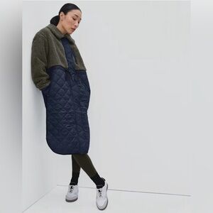 Everlane The Quilted Teddy Coat Navy / Kalamata Womens XS